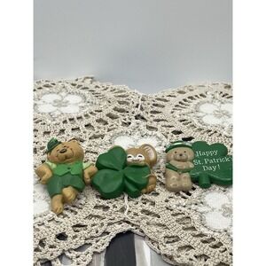 Vintage St. Patrick's Day Pin Collection Shamrocks Leprechaun Hallmark & More